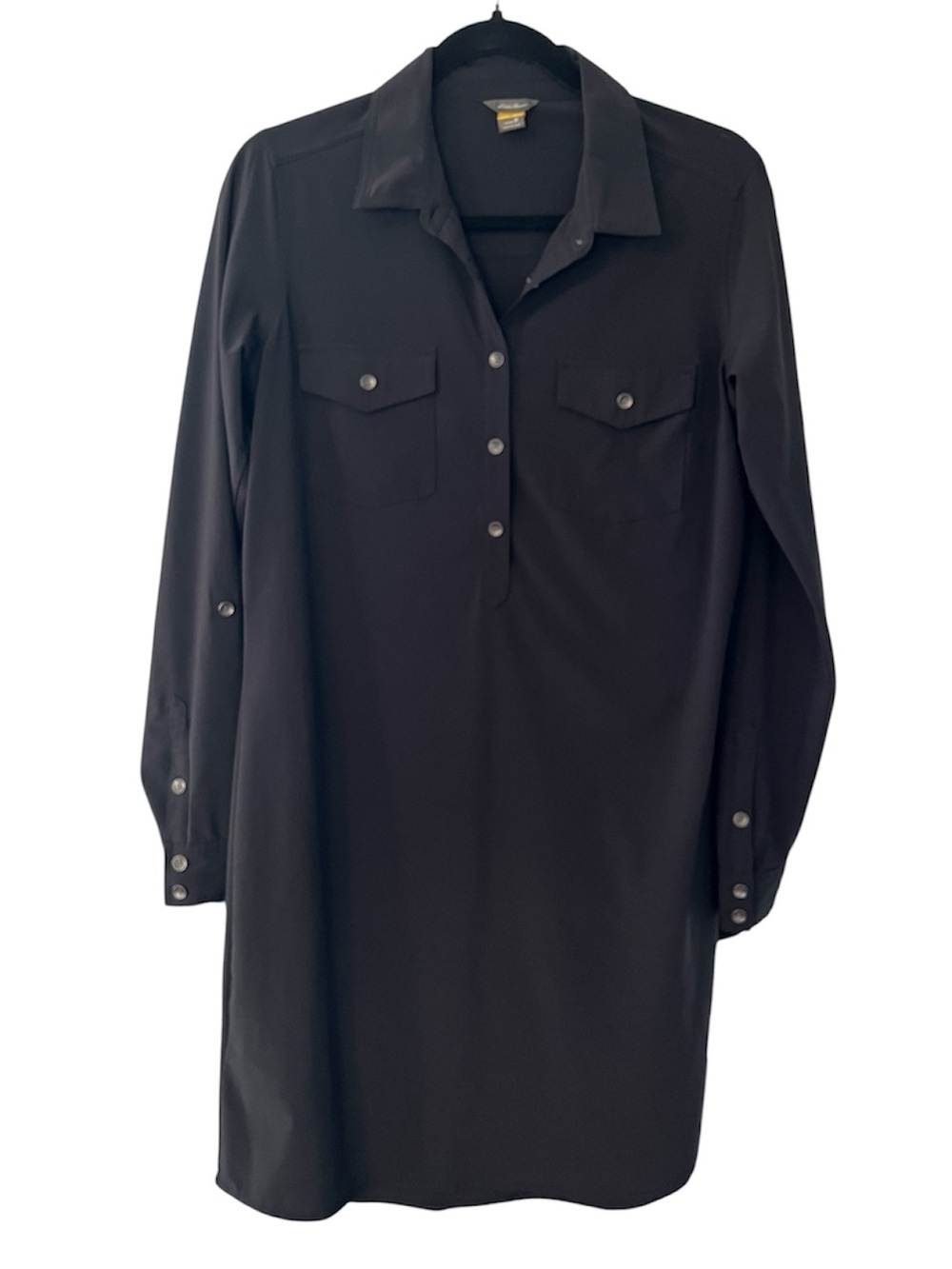 Eddie Bauer Departure Long Sleeve Shirt Dress Grey Size Medium